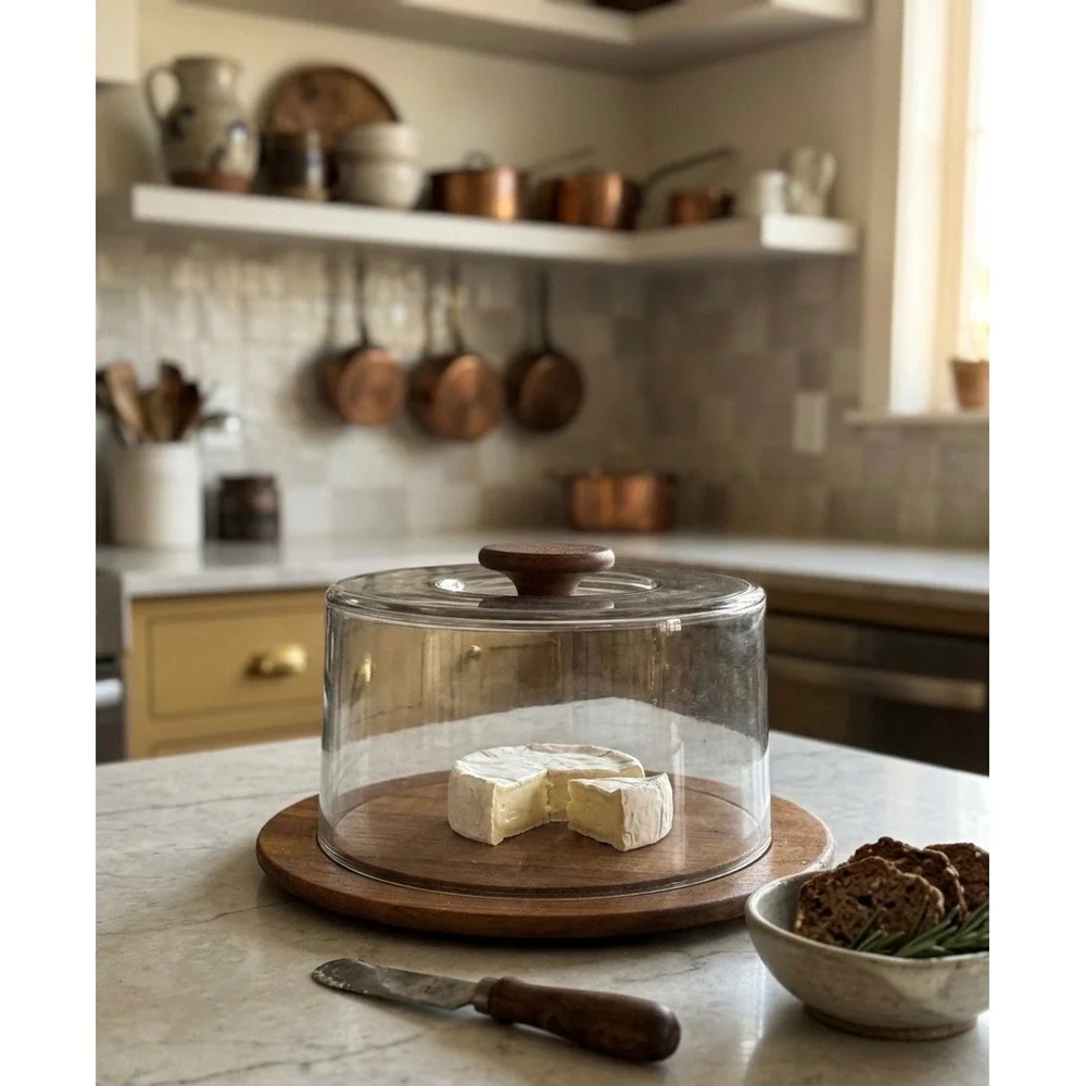 Mid-Century Danish‎ Teak & Acrylic Cheese Dome by Lüthje Wood